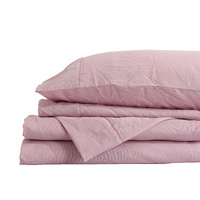Royal Comfort Flax Linen Blend King Sheet Set - Mauve