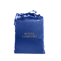 Royal Comfort Satin Sheet Set 3 Piece King Navy Blue