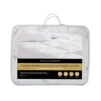 Royal Comfort 1000GSM Bamboo Mattress Topper Single White