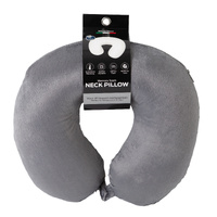 Milano Decor Memory Foam Travel Neck Pillow With Clip Grey