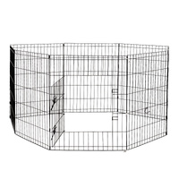 4Paws 8 Panel Playpen 36" Puppy Exercise Fence Black