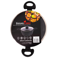 Stone Chef Forged Casserole with Lid 24cm Black Cookware