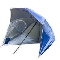 Havana Outdoors Beach Umbrella 2.4M Portable Shade Blue