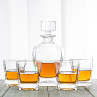Novare Oval Whiskey Decanter with 4 Glasses Set