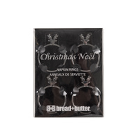 Bread and Butter Stag Head Napkin Rings 4 Pack