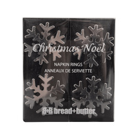 Bread and Butter Snowflake Napkin Rings 4 Pack