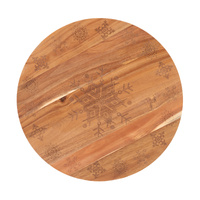 Bread and Butter 18" Wooden Lazy Susan Tray Snowflake