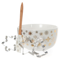 Bread and Butter Electroplate Snowflake Mini Mix Bowl Set Gold