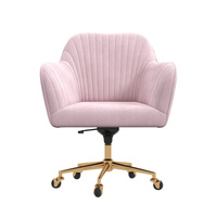 Casa Decor Arles Velvet Mid Back Office Chair Blush Adjustable