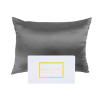 Royal Comfort Mulberry Silk Pillowcase Twin Pack Charcoal
