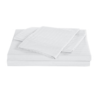 Kensington 1200TC Egyptian Cotton Sheet Set Double White Stripe