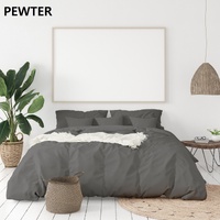Balmain 1000 Thread Count Bamboo Cotton King Quilt Cover Set - Pewter