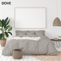 Balmain 1000 Thread Count Bamboo Cotton King Quilt Cover Set - Dove