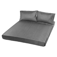 Royal Comfort 1200TC Damask Cotton Blend Sateen Sheet Set Queen Charcoal