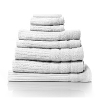 Royal Comfort Egyptian Cotton 600GSM 8 Piece Towel Set White