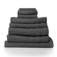 Royal Comfort Eden Egyptian Cotton 600GSM 8 Piece Towel Set Granite