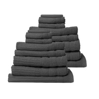Royal Comfort 16pc Egyptian Cotton 600GSM Towel Set - Granite