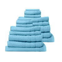 Royal Comfort 16pc Egyptian Cotton 600GSM Towel Set - Aqua