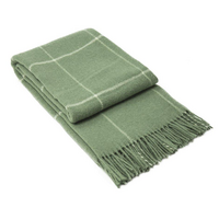 Codu Brighton Throw 100% NZ Wool Sage Striped