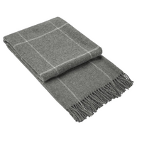 Codu Brighton Throw 100% NZ Wool Grey Striped