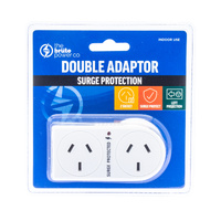 Brute Power Double Adaptor Flat Left Surge Protection