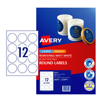 Avery L7104 Round Label 60mm 12Up 10 Pack