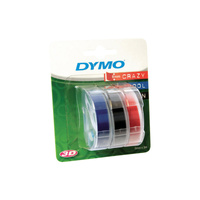 DYMO Embosser Tape 9mm x 3m Assorted 3 Pack