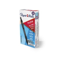 PAPER MATE Profile Ball Pen 1.0mm Black Box 12