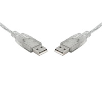 8WARE USB 2.0 Cable 2m A to A Male to Male Transparent