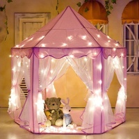 Princess Indoor Playhouse Tent Kids Toddlers Pink Mat Carry Bag