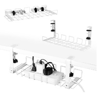VIKUS 2 Pack Under Desk Cable Management Tray White