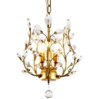 VIKUS Crystal Chandelier Vintage 3 Lights Gold