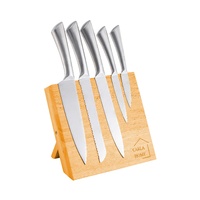 CARLA HOME Bamboo Magnetic Knife Block Holder Kitchen Storage