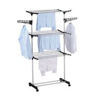 CARLA HOME Folding 3 Tier Clothes Drying Rack Stainless Steel