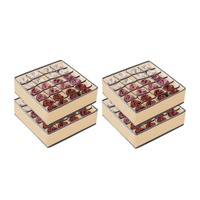CARLA HOME 4 Pack Fabric Drawer Organiser Dividers - Beige
