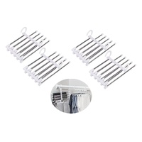 4 Pack Stainless Steel Adjustable 5 in 1 Pants Hangers Non-Slip Space Saving for Home Storage