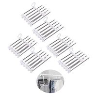 6 Pack Stainless Steel Adjustable 5 in 1 Pants Hangers Non-Slip Space Saving for Home Storage