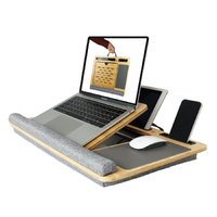 CARLA HOME Bamboo Laptop Lap Desk with Cushion Angle Adjustable