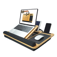 CARLA HOME Bamboo Laptop Lap Desk with Cushion Angle Adjustable