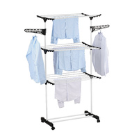 CARLA HOME Folding 3 Tier Clothes Laundry Drying Rack Stainless Steel