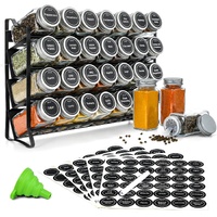 CARLA HOME Spice Rack Organiser 28 Jars Labels Funnel Marker