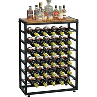 CARLA HOME 6-Tier 30 Bottle Wine Rack with Wood & Metal Frame