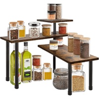 CARLA HOME 3-Tier Wooden Corner Shelf Spice Rack Organiser