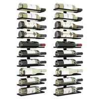 CARLA HOME Metal Wall Mount Wine Rack Holds 10 Bottles Set 2