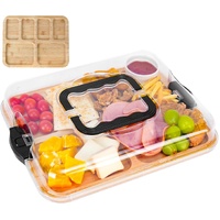 CARLA HOME Bamboo Charcuterie Board with Lid 6 Compartments