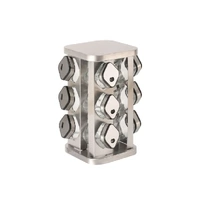 CARLA HOME Rotating Spice Rack Organiser 12 Glass Jars