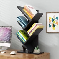 CARLA HOME 5-Tier Tree Bookshelf Storage Rack Home Office Black