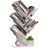 CARLA HOME 5-Tier Tree Bookshelf Storage Rack Home Office White