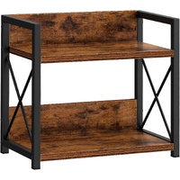 CARLA HOME 2-Tier Rustic Wood Kitchen Spice Rack Organizer