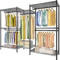 CARLA HOME Heavy Duty Clothing Garment Rack with Shelves